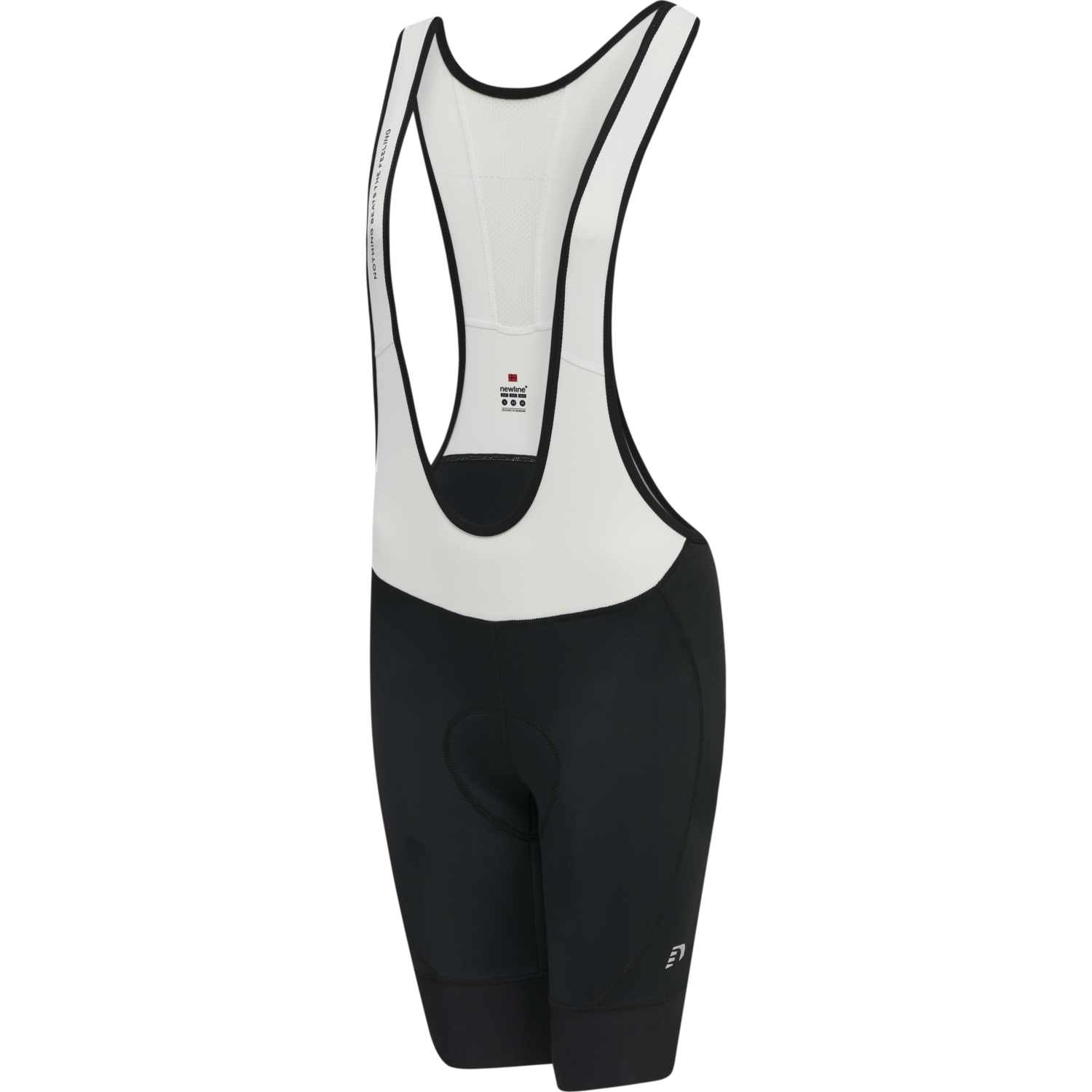 WOMENS CORE BIKE PANEL BIB SHORTS, BLACK/WHITE, packshot